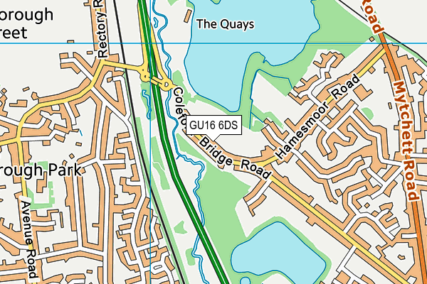 GU16 6DS map - OS VectorMap District (Ordnance Survey)