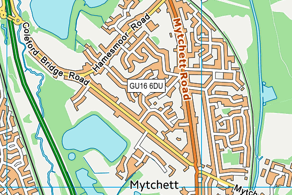 GU16 6DU map - OS VectorMap District (Ordnance Survey)