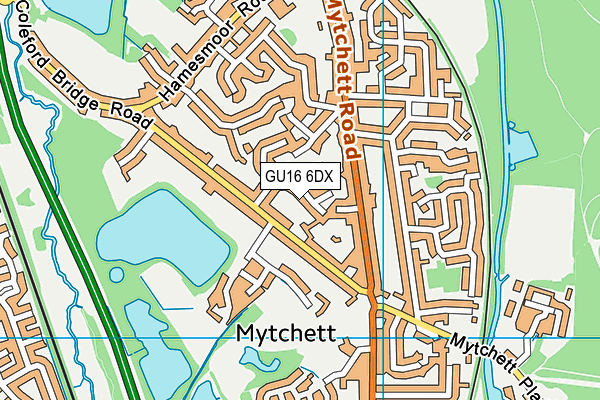 GU16 6DX map - OS VectorMap District (Ordnance Survey)