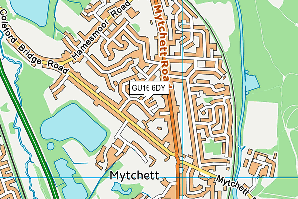 GU16 6DY map - OS VectorMap District (Ordnance Survey)