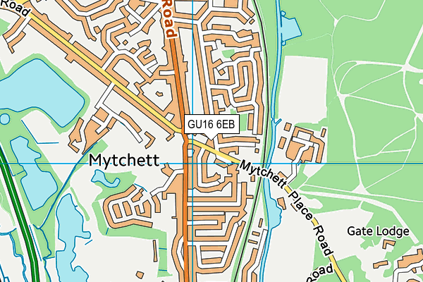 GU16 6EB map - OS VectorMap District (Ordnance Survey)