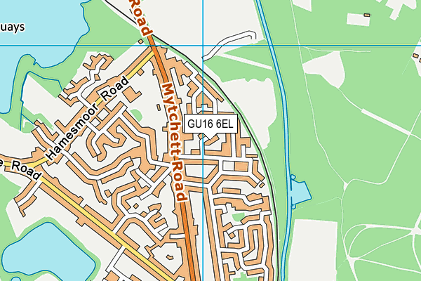 GU16 6EL map - OS VectorMap District (Ordnance Survey)