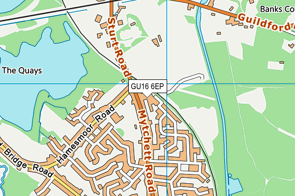 GU16 6EP map - OS VectorMap District (Ordnance Survey)