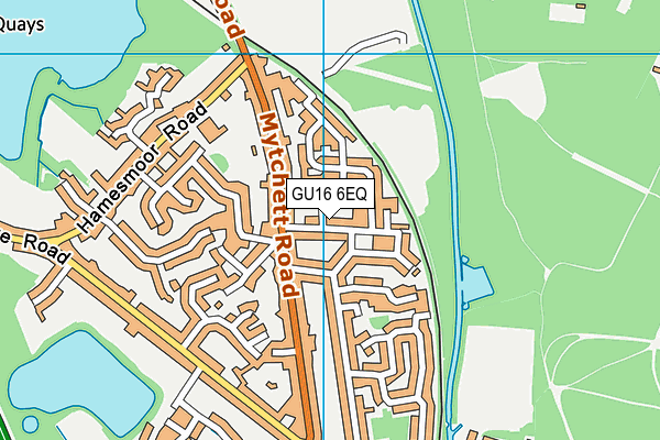 GU16 6EQ map - OS VectorMap District (Ordnance Survey)