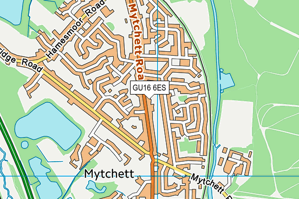 GU16 6ES map - OS VectorMap District (Ordnance Survey)