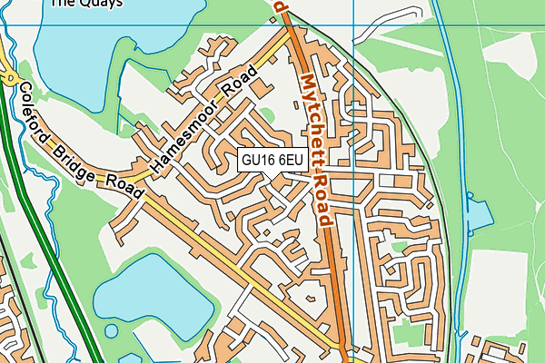 GU16 6EU map - OS VectorMap District (Ordnance Survey)