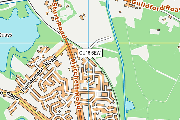 GU16 6EW map - OS VectorMap District (Ordnance Survey)