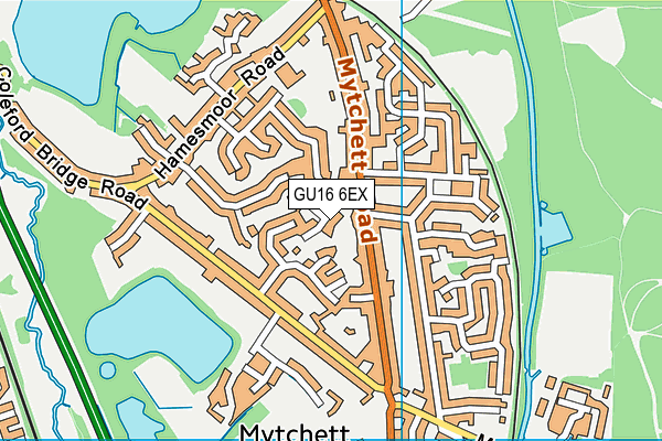 GU16 6EX map - OS VectorMap District (Ordnance Survey)