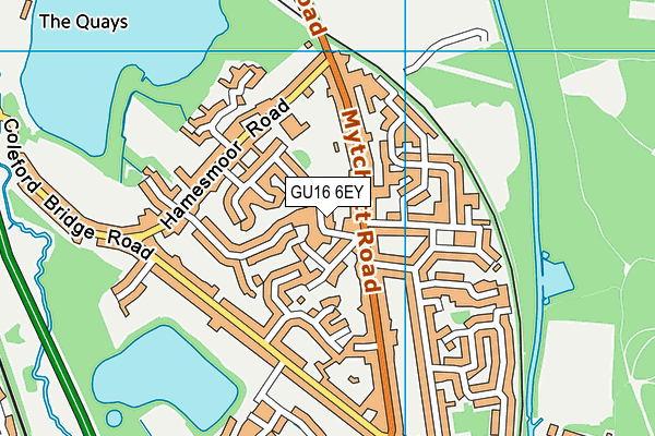 GU16 6EY map - OS VectorMap District (Ordnance Survey)