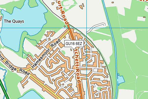 GU16 6EZ map - OS VectorMap District (Ordnance Survey)