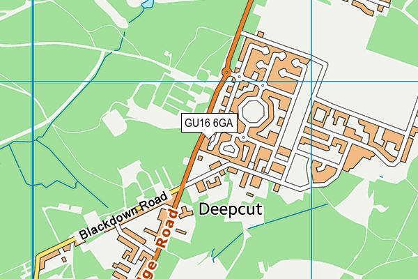 GU16 6GA map - OS VectorMap District (Ordnance Survey)