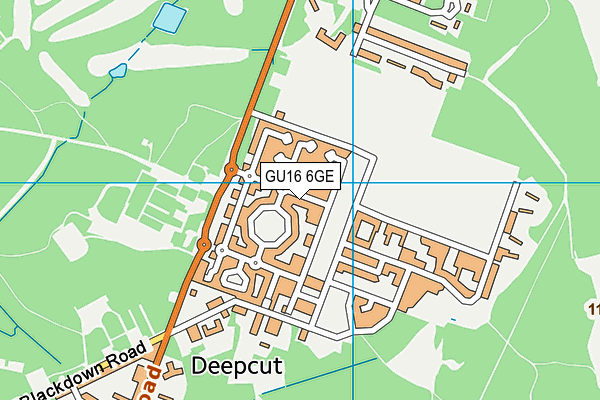GU16 6GE map - OS VectorMap District (Ordnance Survey)