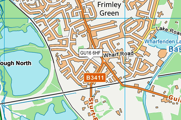 GU16 6HF map - OS VectorMap District (Ordnance Survey)