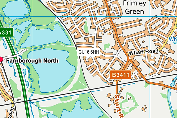 GU16 6HH map - OS VectorMap District (Ordnance Survey)