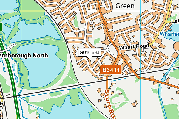 GU16 6HJ map - OS VectorMap District (Ordnance Survey)