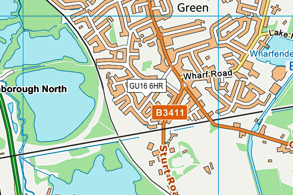 GU16 6HR map - OS VectorMap District (Ordnance Survey)