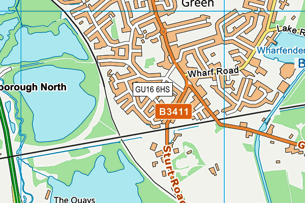 GU16 6HS map - OS VectorMap District (Ordnance Survey)