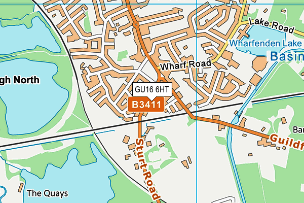 GU16 6HT map - OS VectorMap District (Ordnance Survey)
