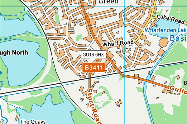 GU16 6HX map - OS VectorMap District (Ordnance Survey)