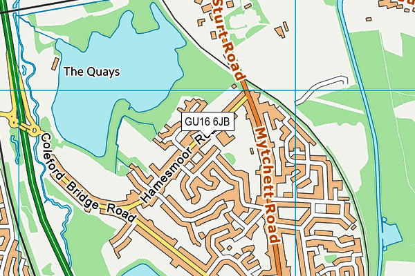Mytchett Primary School map (GU16 6JB) - OS VectorMap District (Ordnance Survey)