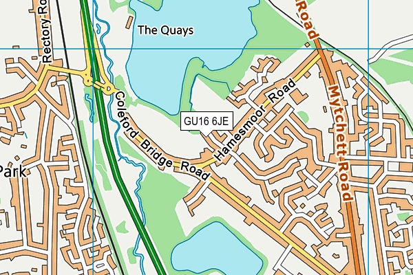 GU16 6JE map - OS VectorMap District (Ordnance Survey)