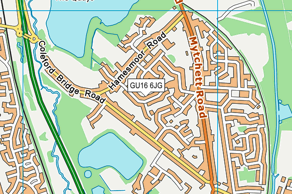 GU16 6JG map - OS VectorMap District (Ordnance Survey)
