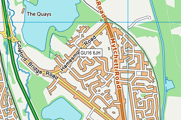 GU16 6JH map - OS VectorMap District (Ordnance Survey)