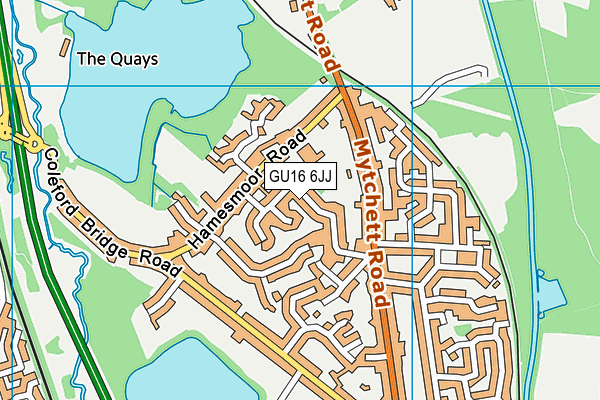 GU16 6JJ map - OS VectorMap District (Ordnance Survey)