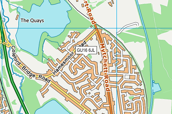 GU16 6JL map - OS VectorMap District (Ordnance Survey)