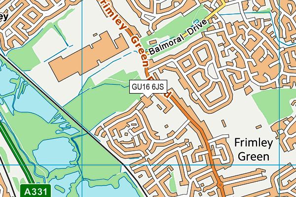GU16 6JS map - OS VectorMap District (Ordnance Survey)