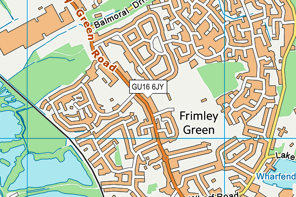 GU16 6JY map - OS VectorMap District (Ordnance Survey)