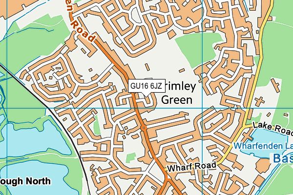 GU16 6JZ map - OS VectorMap District (Ordnance Survey)