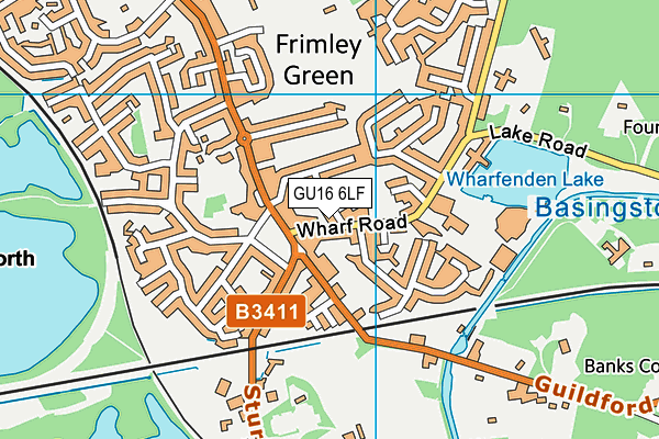 GU16 6LF map - OS VectorMap District (Ordnance Survey)