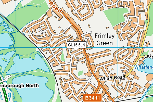GU16 6LN map - OS VectorMap District (Ordnance Survey)