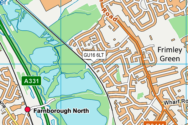 GU16 6LT map - OS VectorMap District (Ordnance Survey)