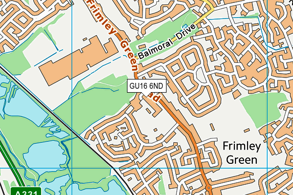 Frimley CofE Junior School map (GU16 6ND) - OS VectorMap District (Ordnance Survey)