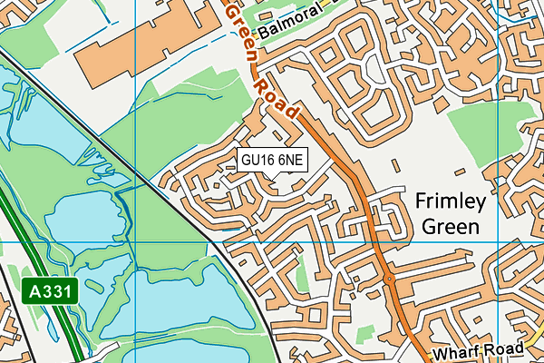 GU16 6NE map - OS VectorMap District (Ordnance Survey)