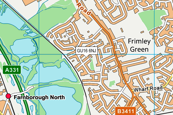 GU16 6NJ map - OS VectorMap District (Ordnance Survey)