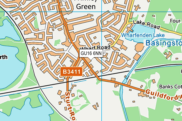 GU16 6NN map - OS VectorMap District (Ordnance Survey)