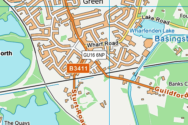 GU16 6NP map - OS VectorMap District (Ordnance Survey)