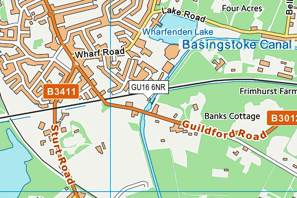 GU16 6NR map - OS VectorMap District (Ordnance Survey)