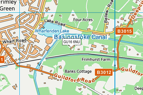 GU16 6NU map - OS VectorMap District (Ordnance Survey)