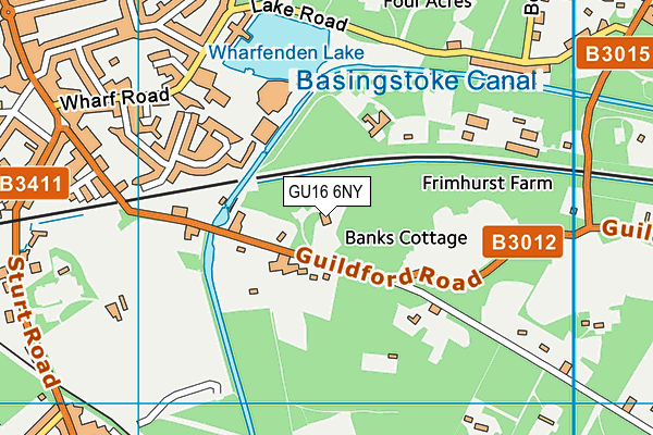 GU16 6NY map - OS VectorMap District (Ordnance Survey)