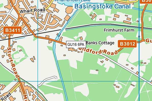 GU16 6PA map - OS VectorMap District (Ordnance Survey)