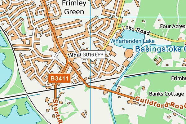 GU16 6PP map - OS VectorMap District (Ordnance Survey)