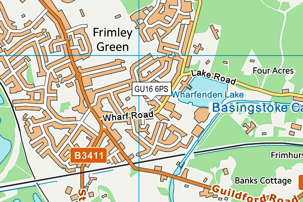 GU16 6PS map - OS VectorMap District (Ordnance Survey)