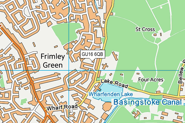 GU16 6QB map - OS VectorMap District (Ordnance Survey)