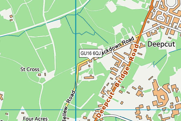 Bellew Road Ground map (GU16 6QJ) - OS VectorMap District (Ordnance Survey)
