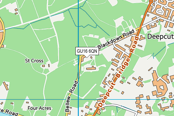 GU16 6QN map - OS VectorMap District (Ordnance Survey)