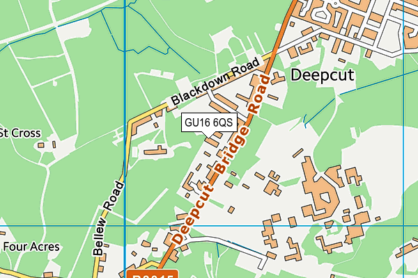 Deepcut Recreation Ground map (GU16 6QS) - OS VectorMap District (Ordnance Survey)